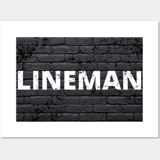 Lineman brickwall heroes of football Posters and Art